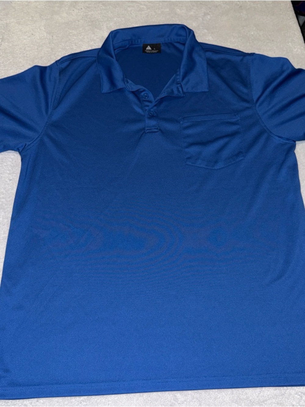 Men's Blue Polo Shirt with Chest Pocket